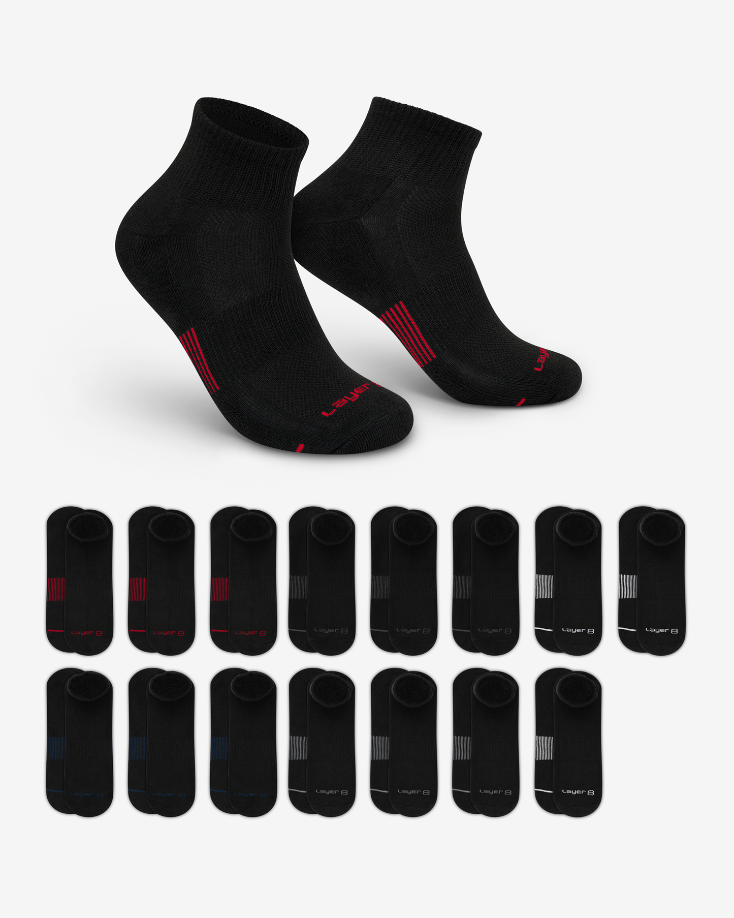 Quarter Training Sock (15-Pack Black)